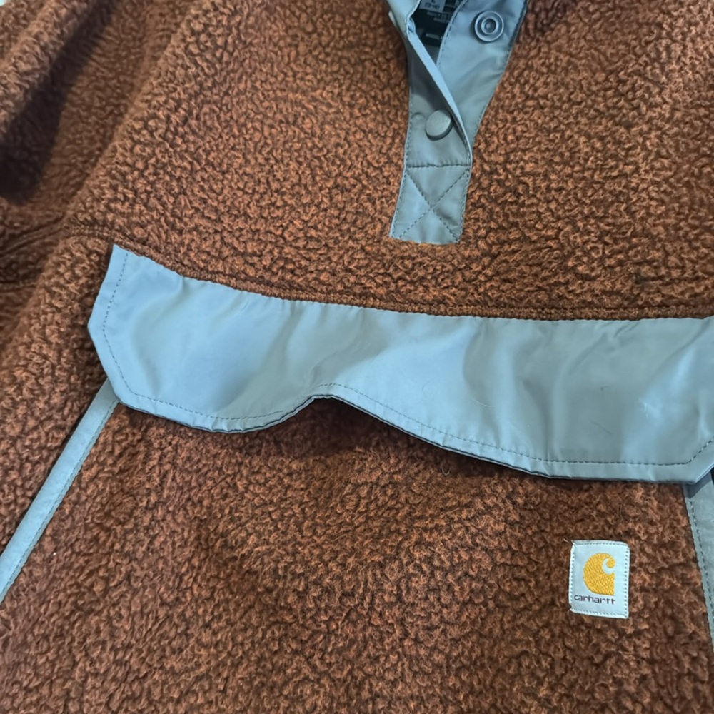 Carhartt Brown Sherpa Pullover with Gray Trim - Picture 4 of 5